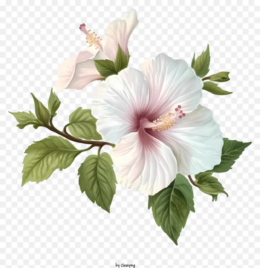 Mawar Datar Sharon，Kembang Sepatu Putih PNG