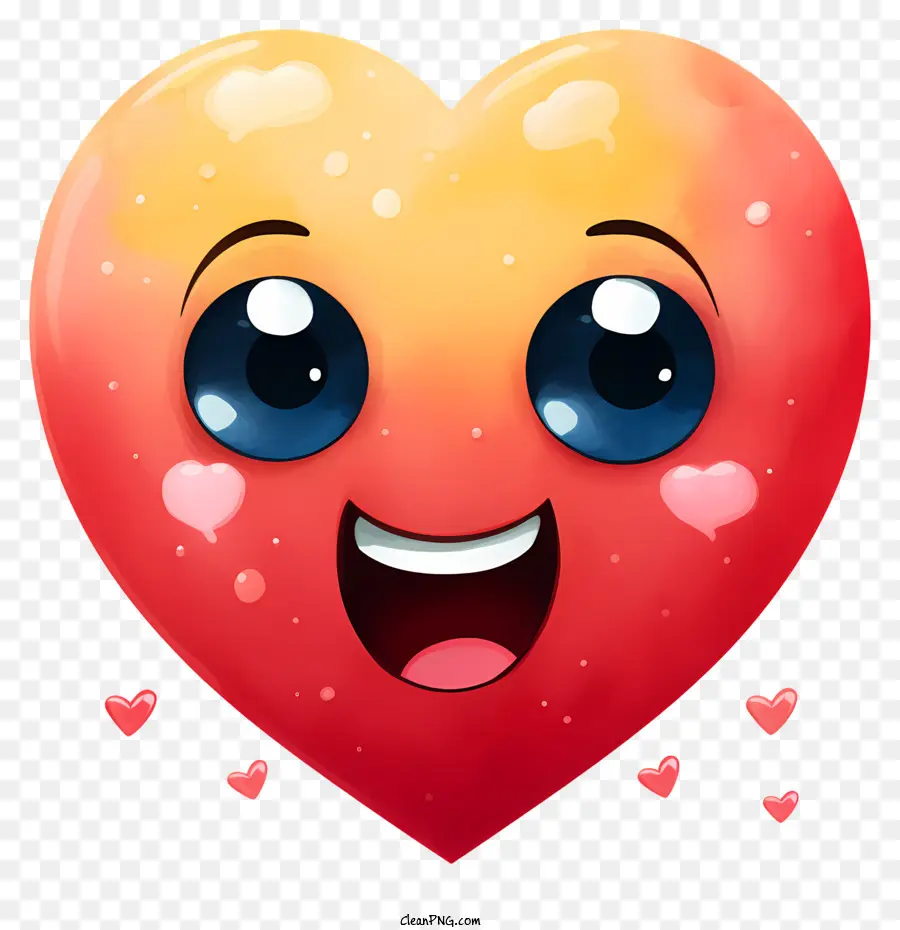 Emoji Cat Air Dengan Mata Hati，Kartun Jantung PNG