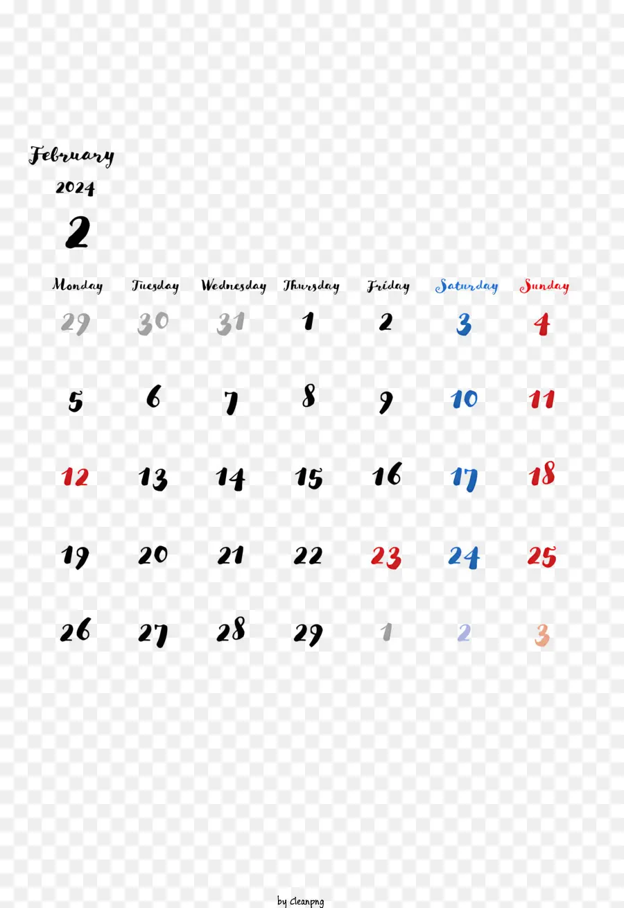 Kalender Februari 2024，Kalender PNG