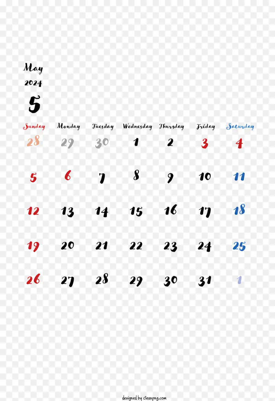 Kalender Mei 2024，Kalender PNG