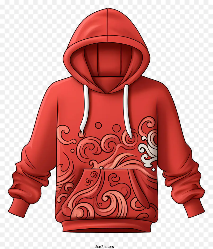 Mockup Hoodie Gaya Orat Oret，Hoodie Merah PNG