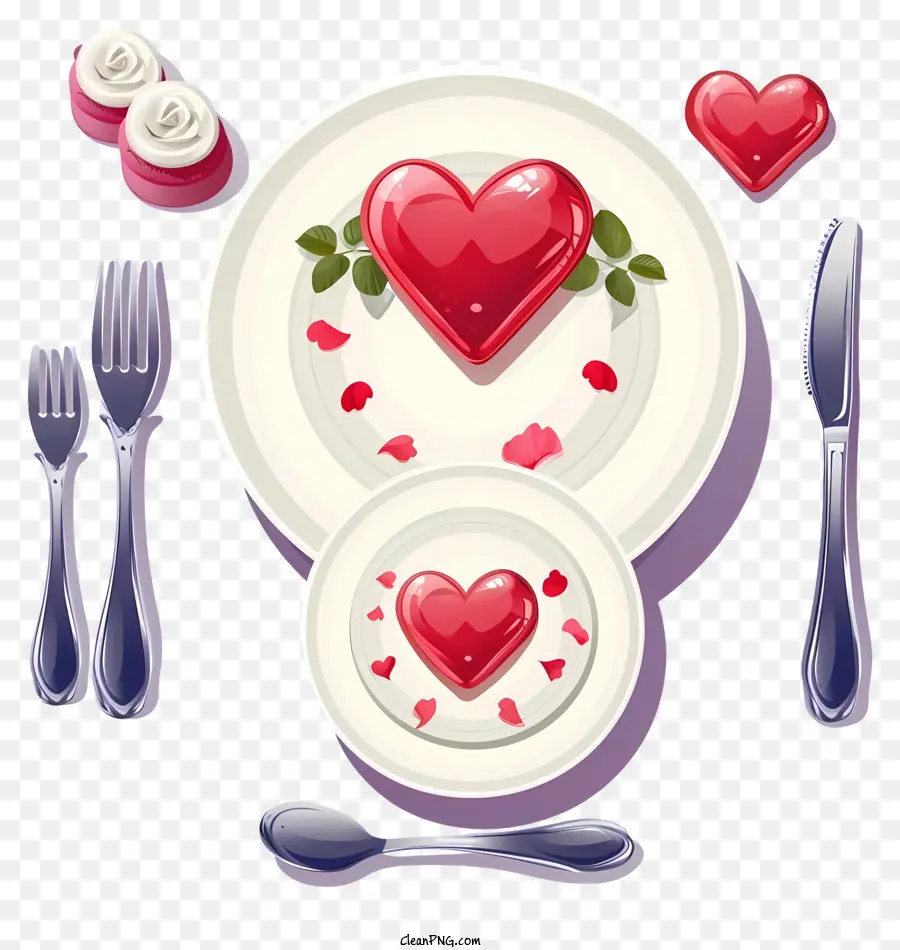 Emoji Set Makan Malam Romantis，Makanan Berbentuk Hati PNG