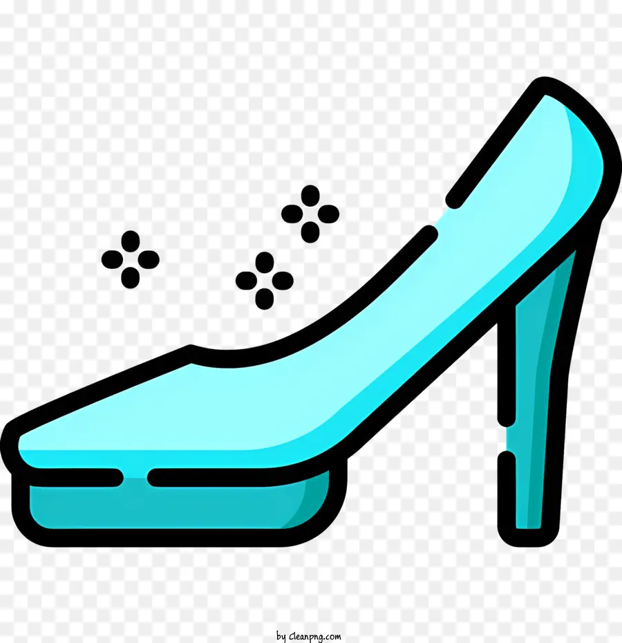Sepatu Cinderella，Sepatu Hak Tinggi Biru PNG