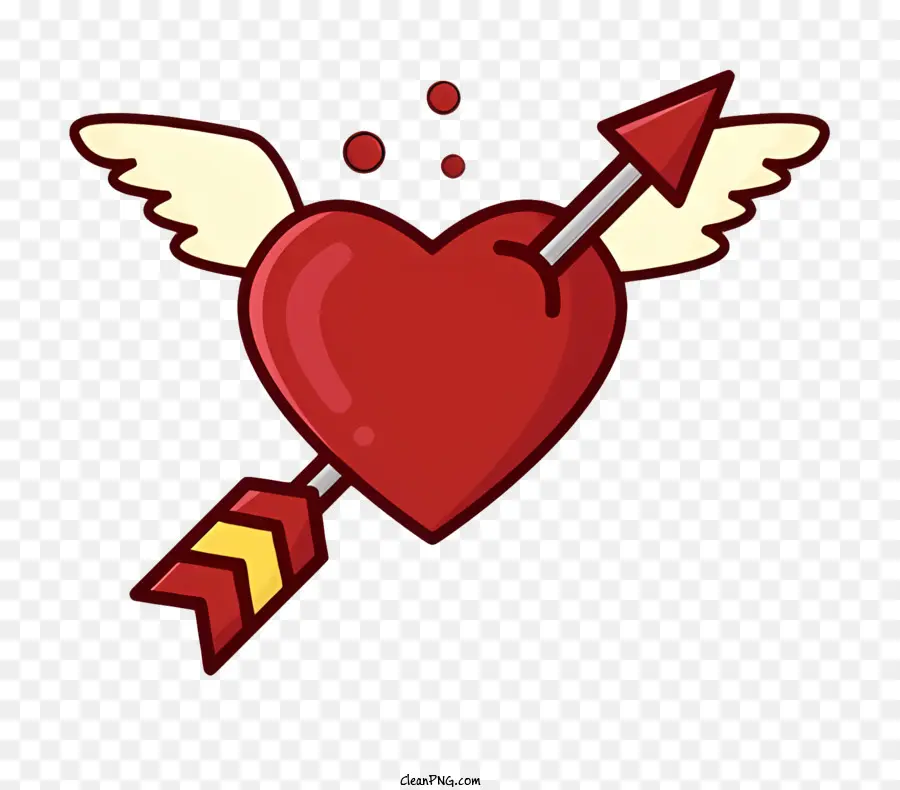Panah Cupid，Merah Hati PNG
