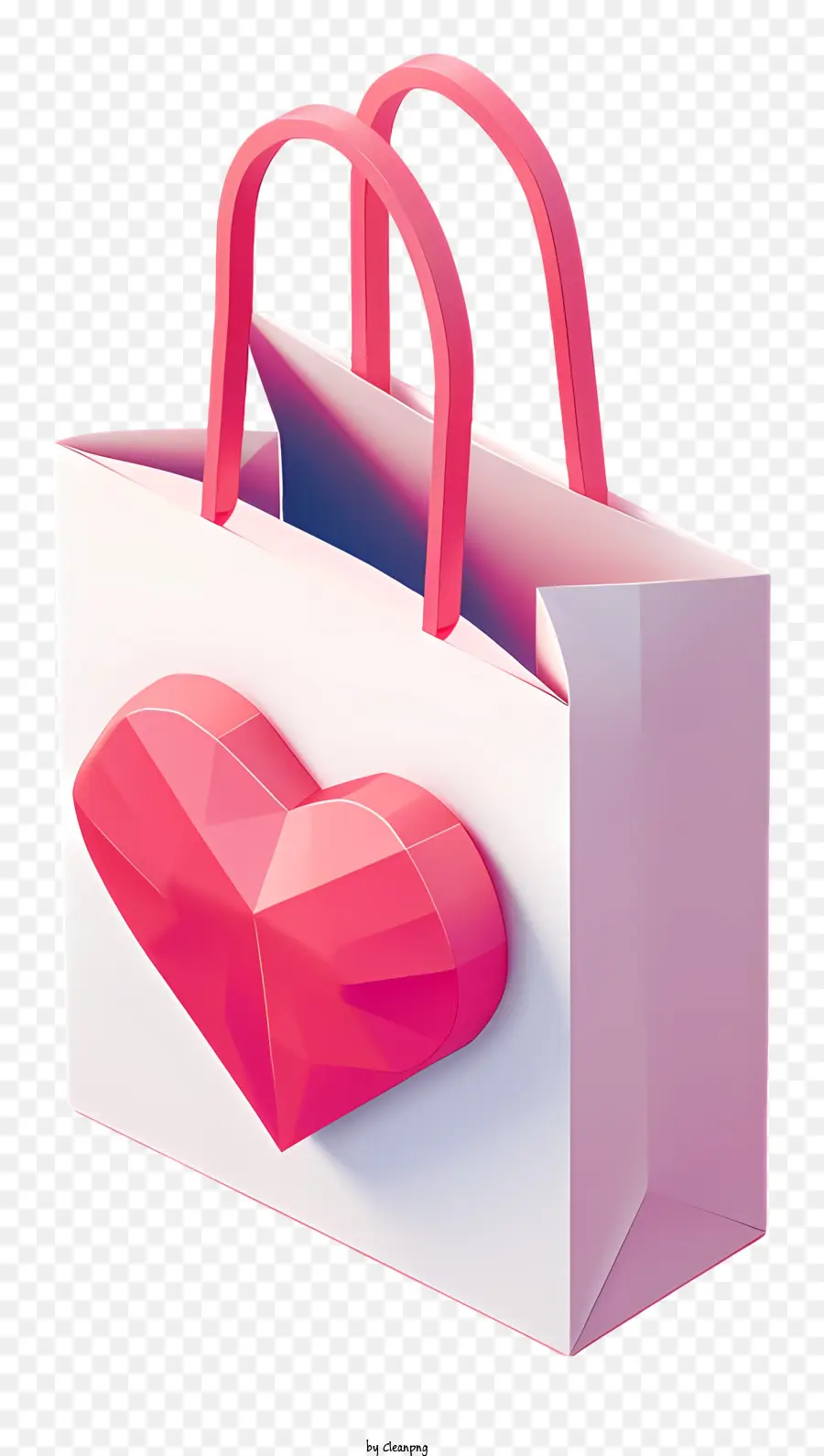 Tas Hadiah Valentine，Tas Hati Geometris PNG