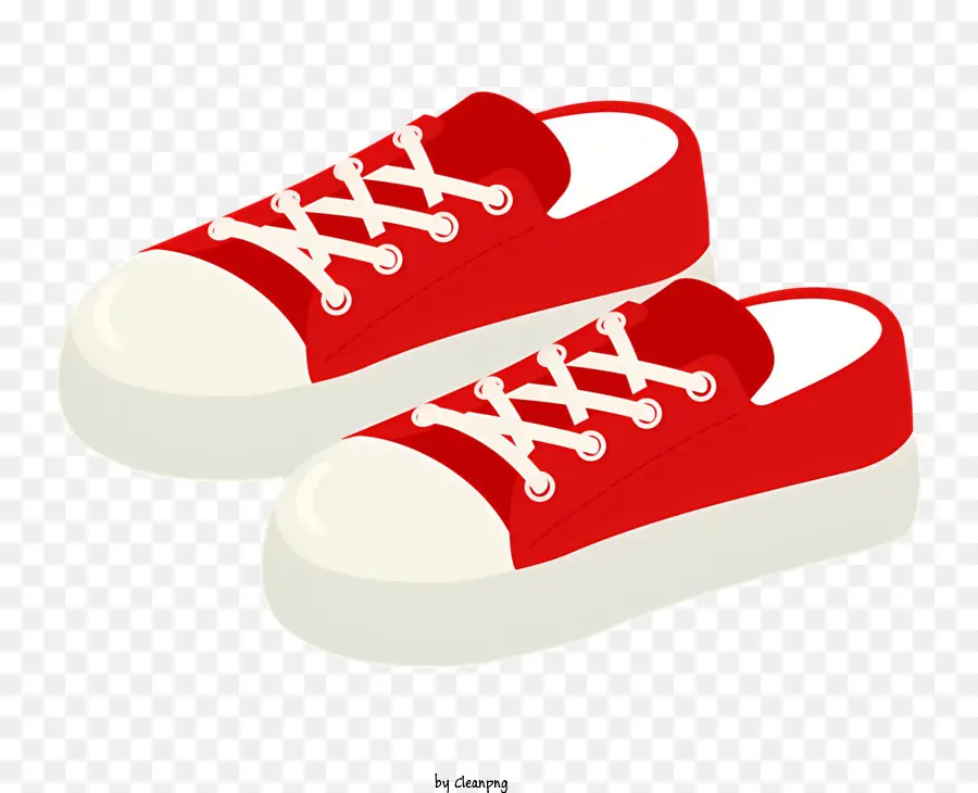 Sepatu Kets Merah，Tali Putih PNG