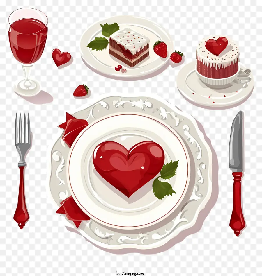 Set Makan Malam Romantis Kartun，Makan Malam Romantis PNG