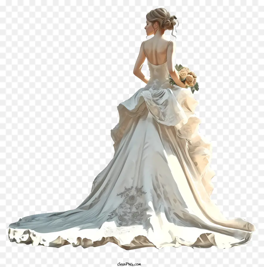 Psd 3d Bride Dress，Gaun Pengantin PNG