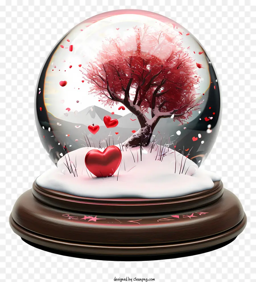 Valentine Snowglobe，Globe Salju PNG