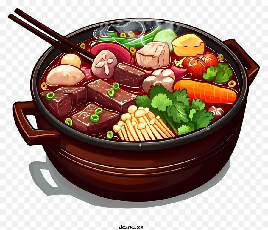 Emoji Pot Pot Cina，Daging Sapi Rebus PNG