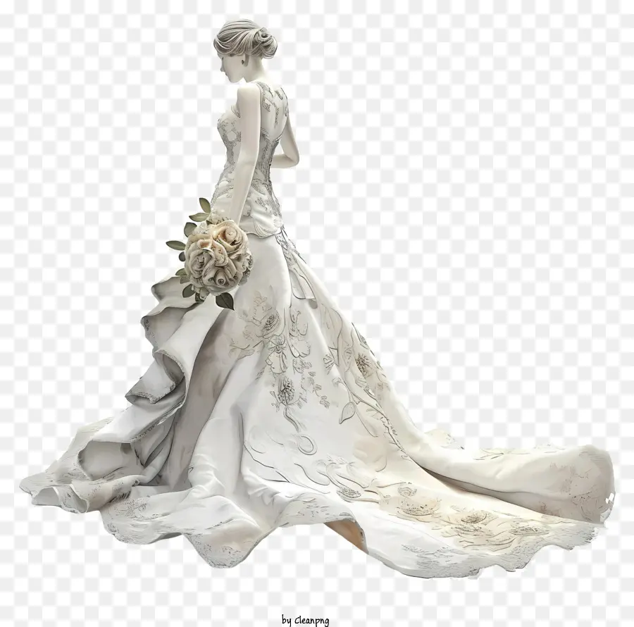 Psd 3d Bride Dress，Gaun Pengantin PNG