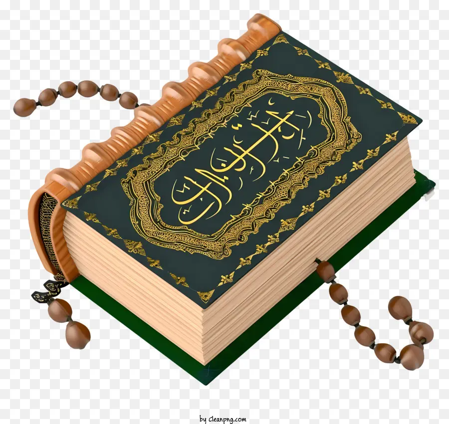 Psd 3d Holy Koran Dan Doakan Manik Manik，Quran PNG