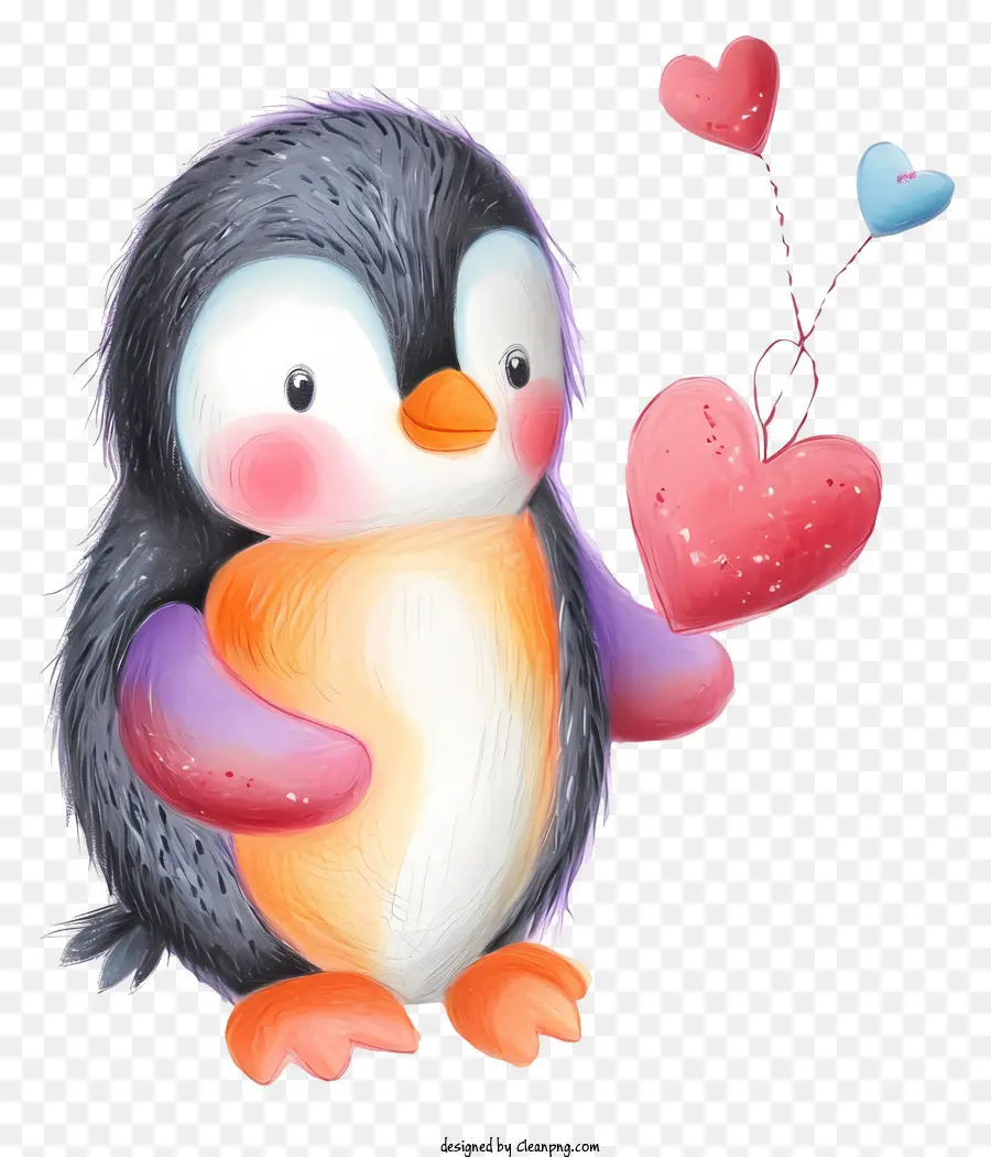 Pastel Valentine Penguin，Penguin PNG