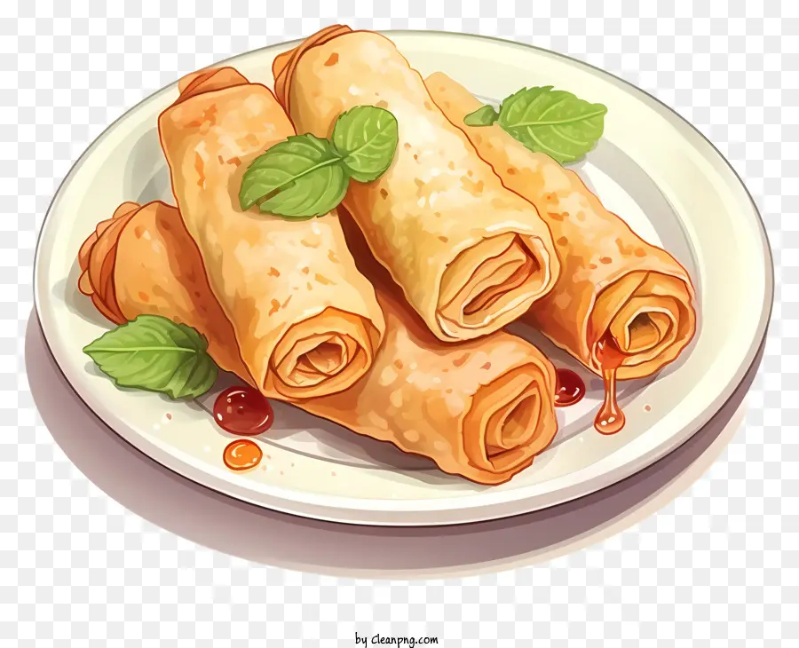 Gaya Sketsa Lumpia，Pancake Gulung PNG