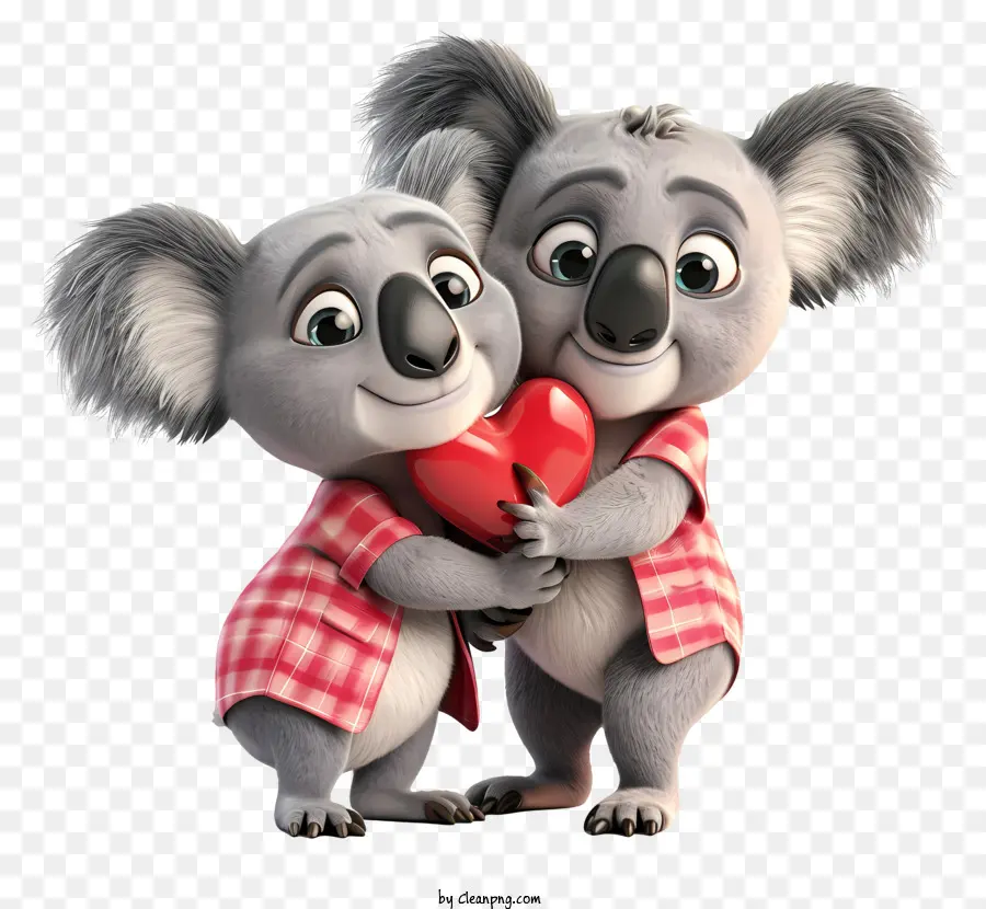 Pecinta Koala，Koala Dengan Hati PNG