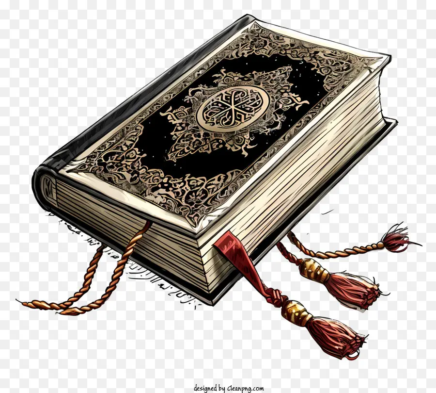 Doodle Holy Book Of Quran，Buku Hitam Besar PNG