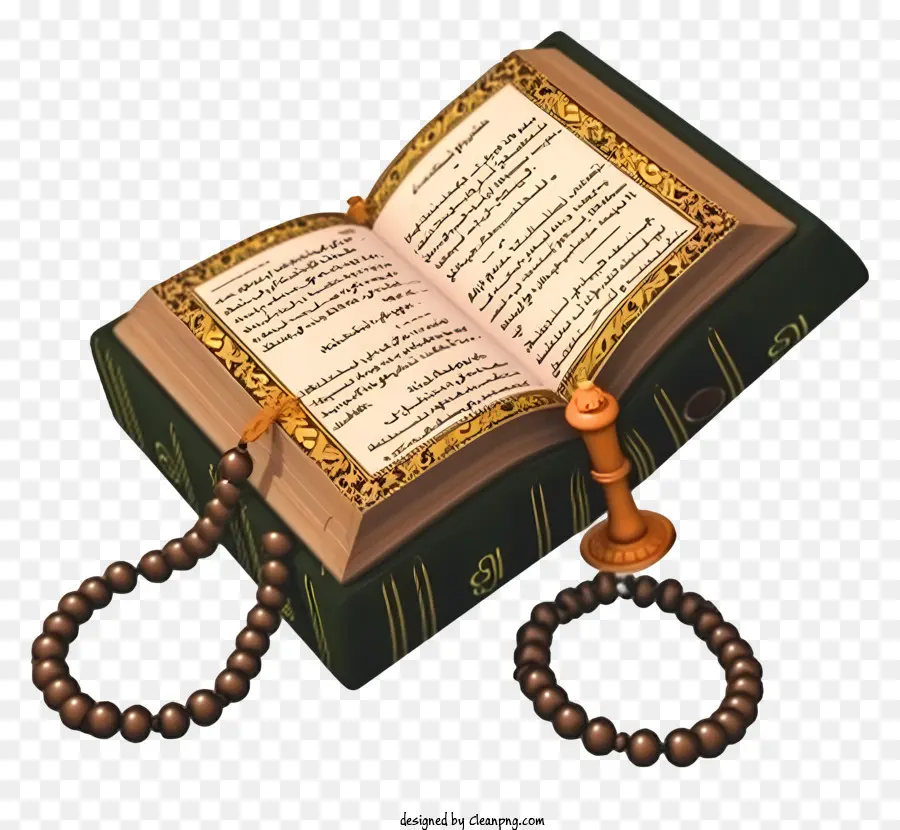 Kitab Suci Alquran Dan Tasbih 3d Yang Realistis，Alquran PNG