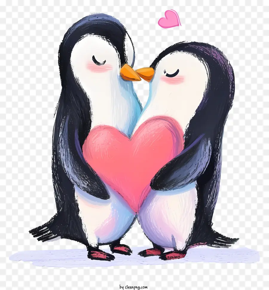 Pastel Valentine Penguin，Penguin PNG