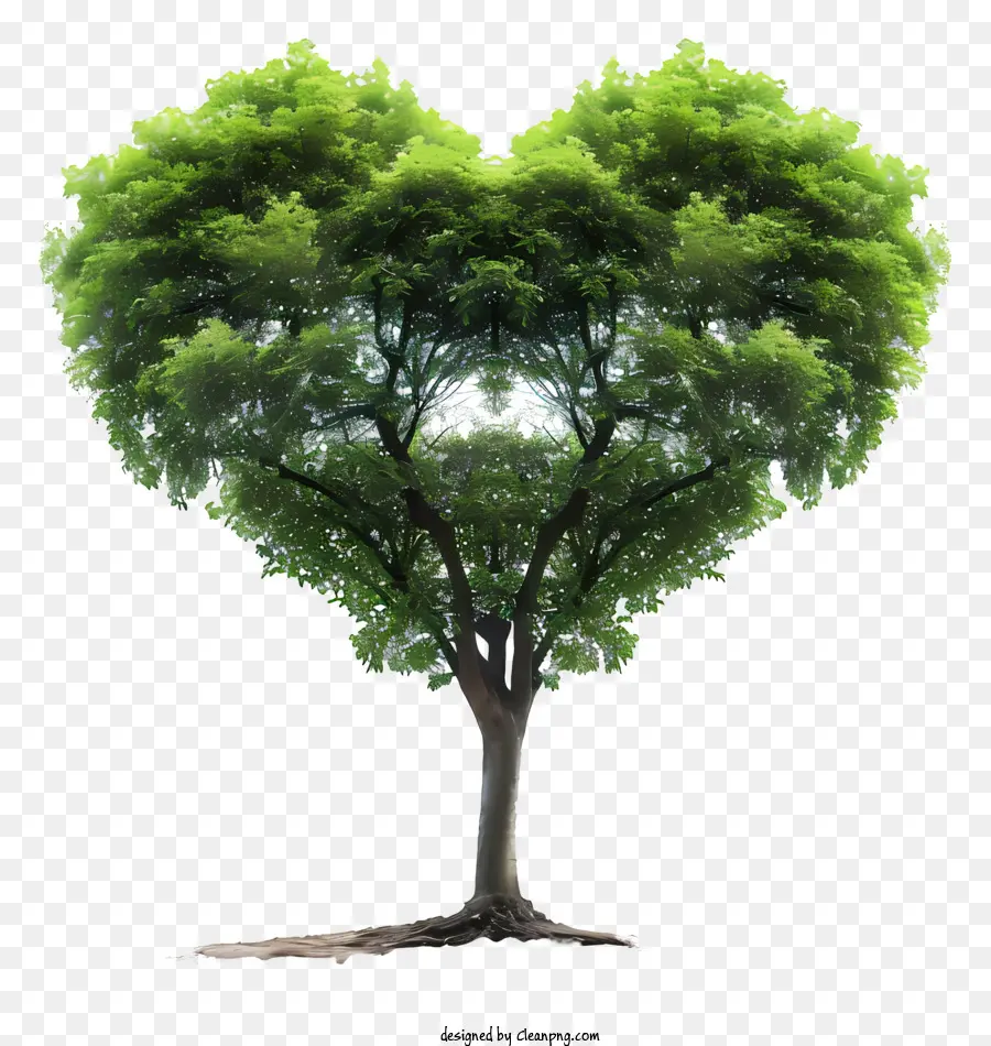 Jantung Berbentuk Pohon，Hijau Pohon PNG