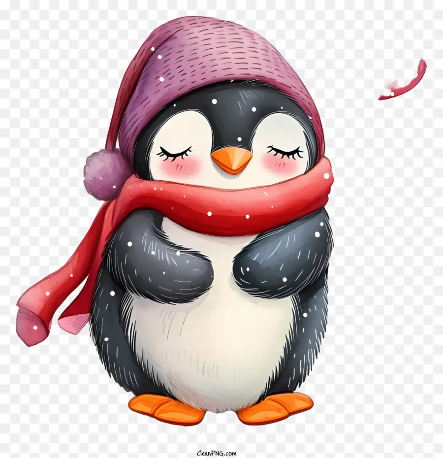 Ilustrasi Karakter Terperinci，Penguin Valentine PNG