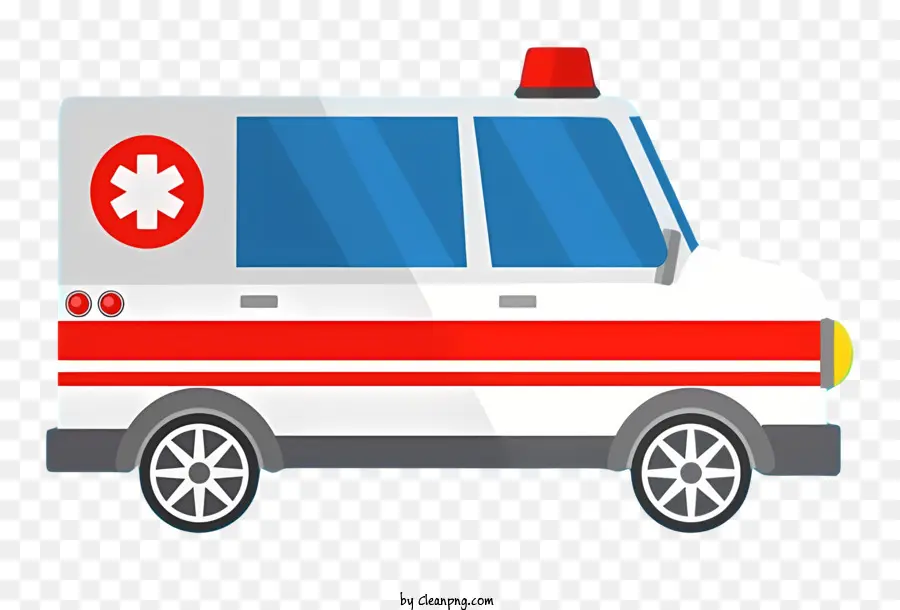 Mobil Ambulans Kartun，Ambulans Putih Dan Merah PNG