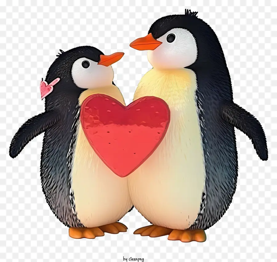 Penguin Valentine 3d Realistis，Penguin PNG
