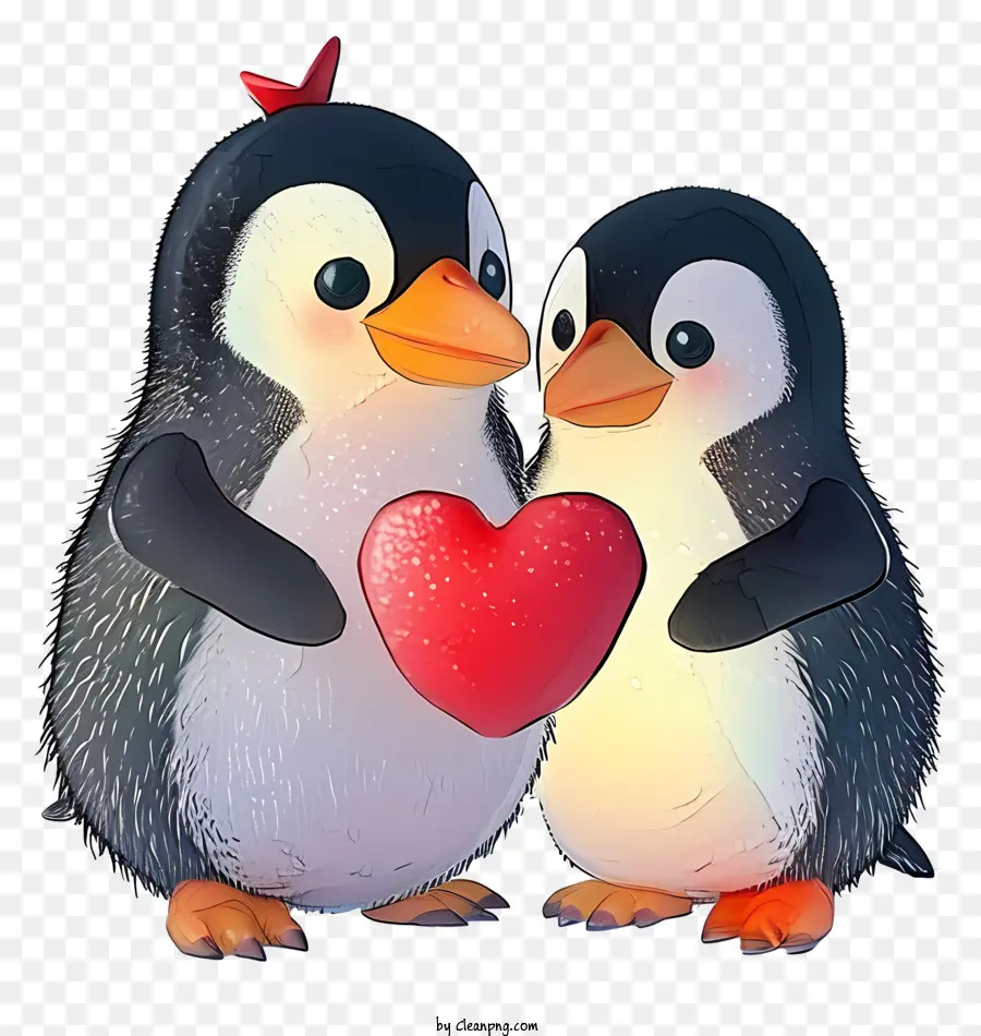 Penguin Valentine 3d Realistis，Lucu Penguin PNG