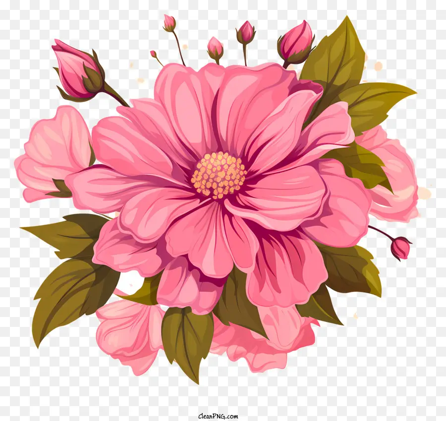 Sketsa Bunga Merah Muda Gaya，Bunga Merah Muda PNG