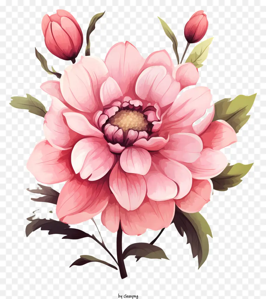 Bunga Merah Muda Gaya Doodle，Bunga Merah Muda PNG