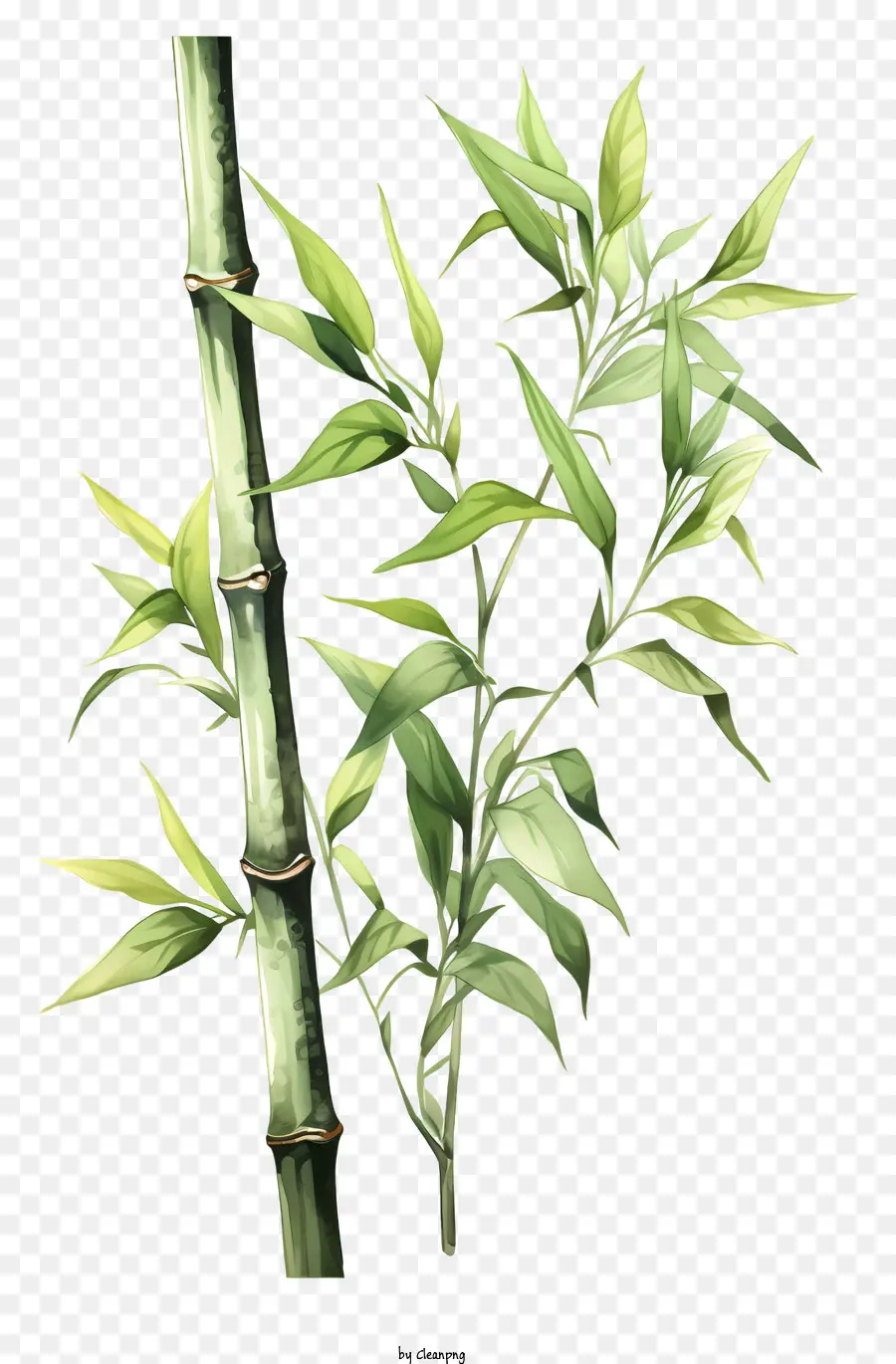 Batang Bambu Cat Air，Rebung PNG