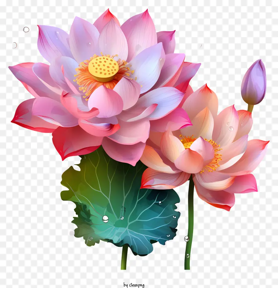 Bunga Lotus Cat Wol Warna，Bunga Teratai PNG