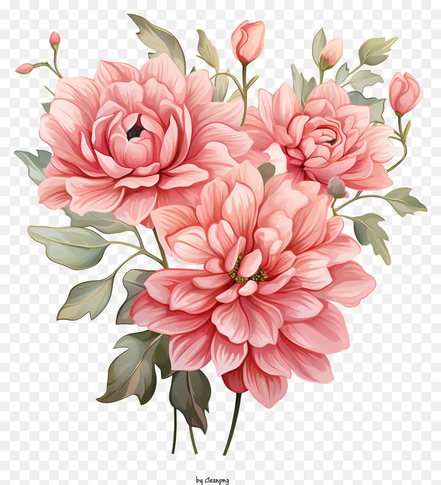 Sketsa Bunga Merah Muda Gaya，Bunga Merah Muda PNG