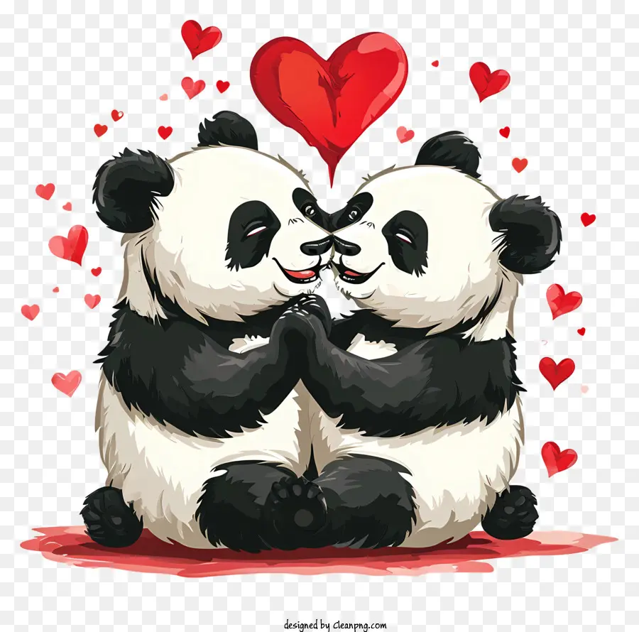 Panda Valentine，Panda Bear PNG