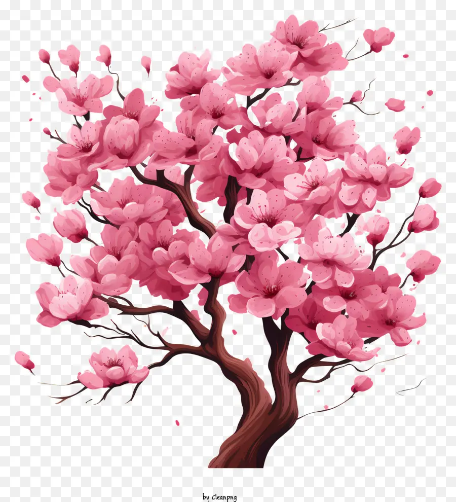 Pohon Sakura Gaya Doodle，Pohon Magnolia PNG