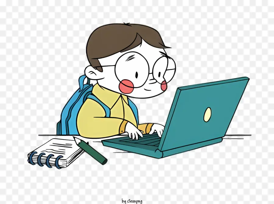 Studi Kartun，Gadis Dengan Laptop PNG