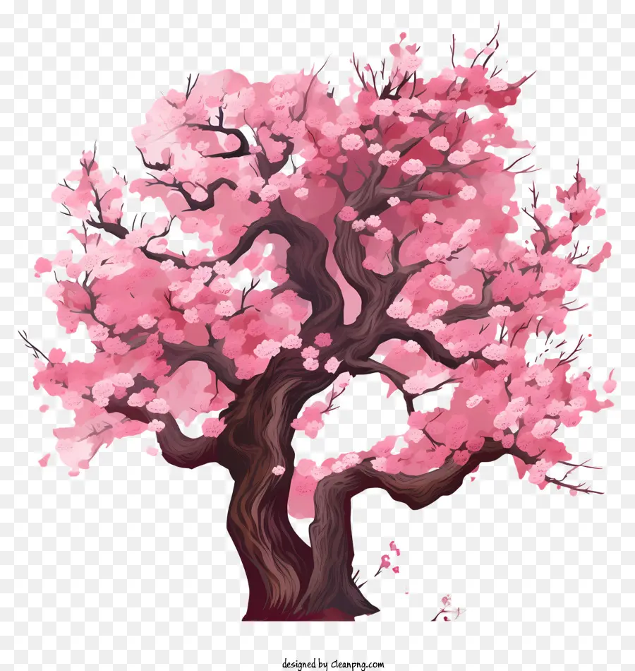 Pohon Sakura Yang Digambar Tangan，Pohon PNG