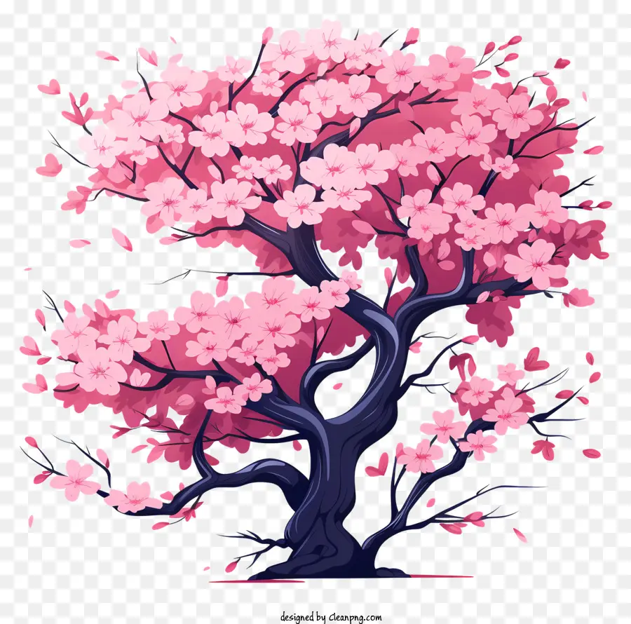 Pohon Sakura Gaya Doodle，Pohon PNG