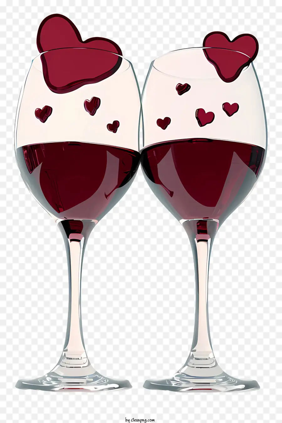 Gelas Anggur Valentine 3d Realistis，Anggur Merah PNG
