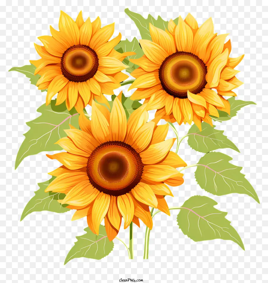 Digambar Tangan Bunga Matahari，Bunga Matahari PNG