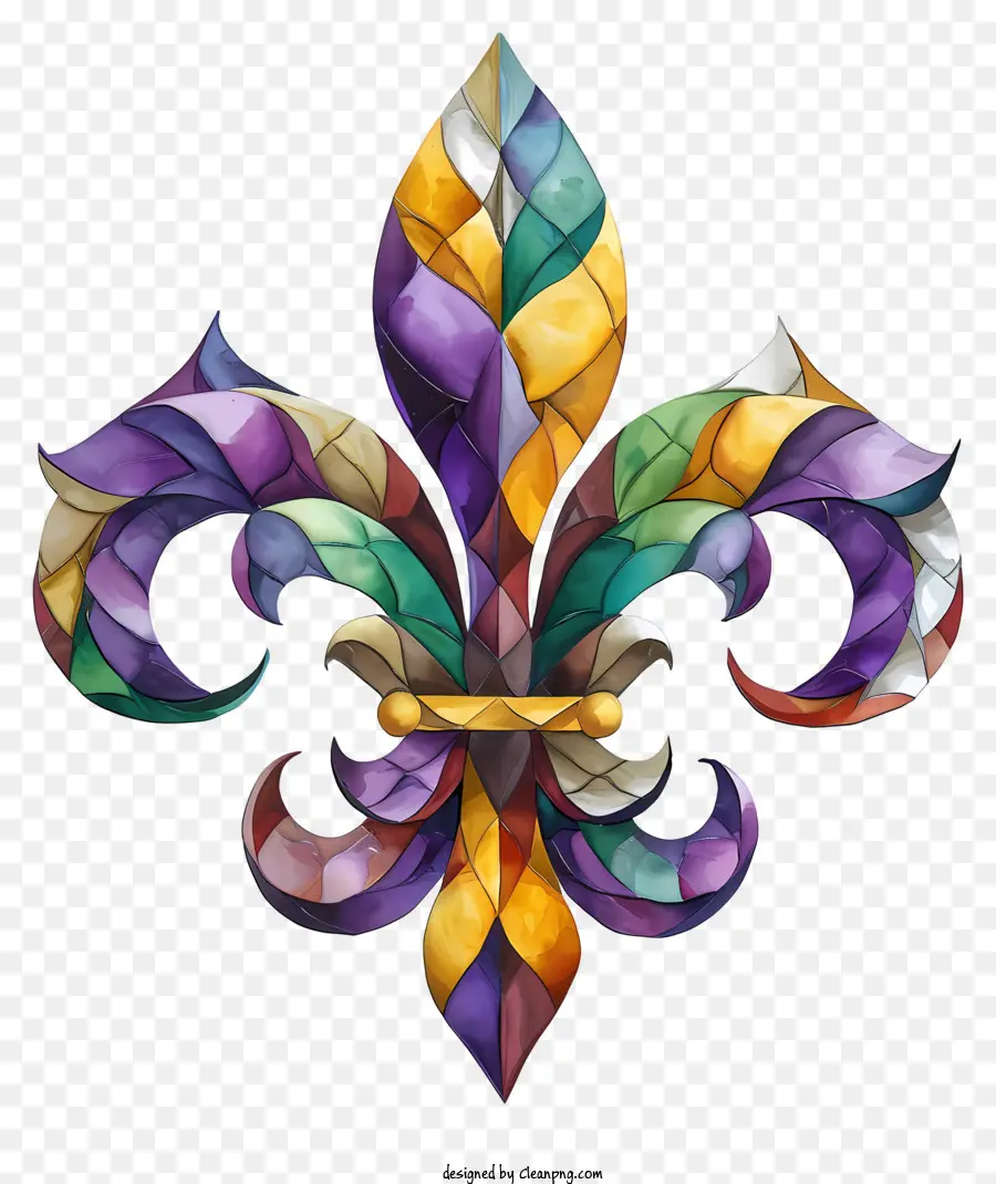 Fleur De Lis，Kaca Patri Berwarna Warni Fleur De Lis PNG