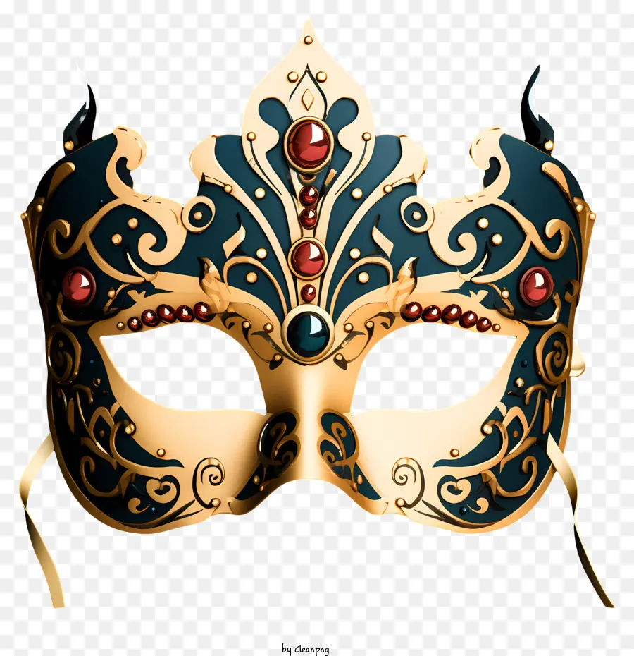 Topeng Masquerade Yang Digambar Tangan，Masker Emas PNG