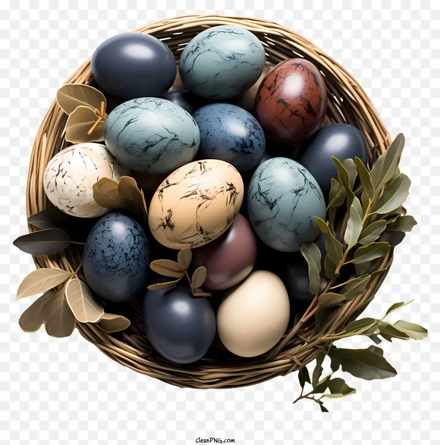 Telur Paskah Dalam Keranjang，Keranjang Anyaman PNG