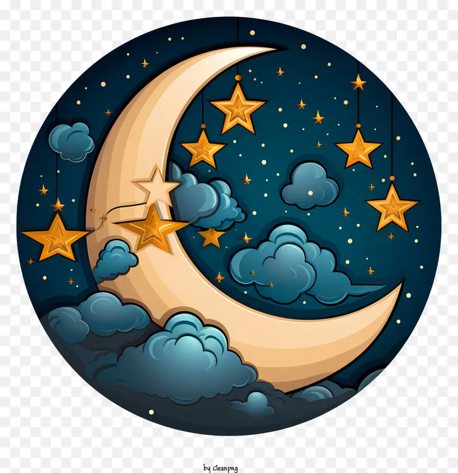 Bulan Datar Dan Bintang，Bulan PNG