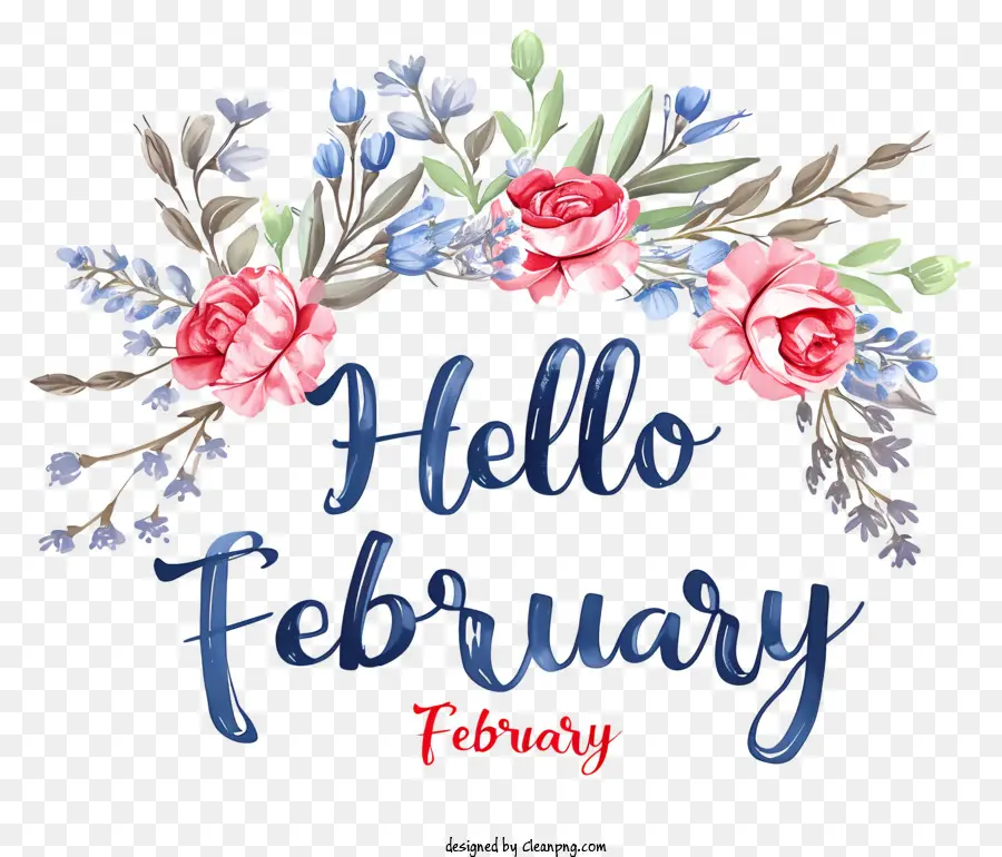 Halo Februari，Karangan Bunga PNG