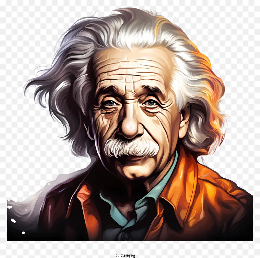 Doodle Style Albert Einstein Portrait，Gambar Hitam Dan Putih PNG