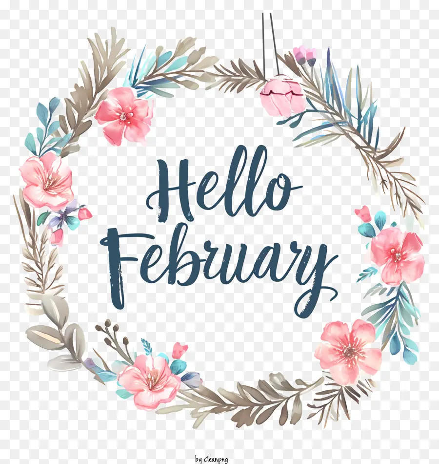 Halo Februari，Karangan Bunga PNG