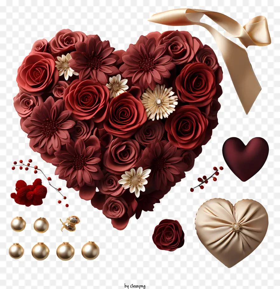 Hari Valentine，Merah Hati PNG