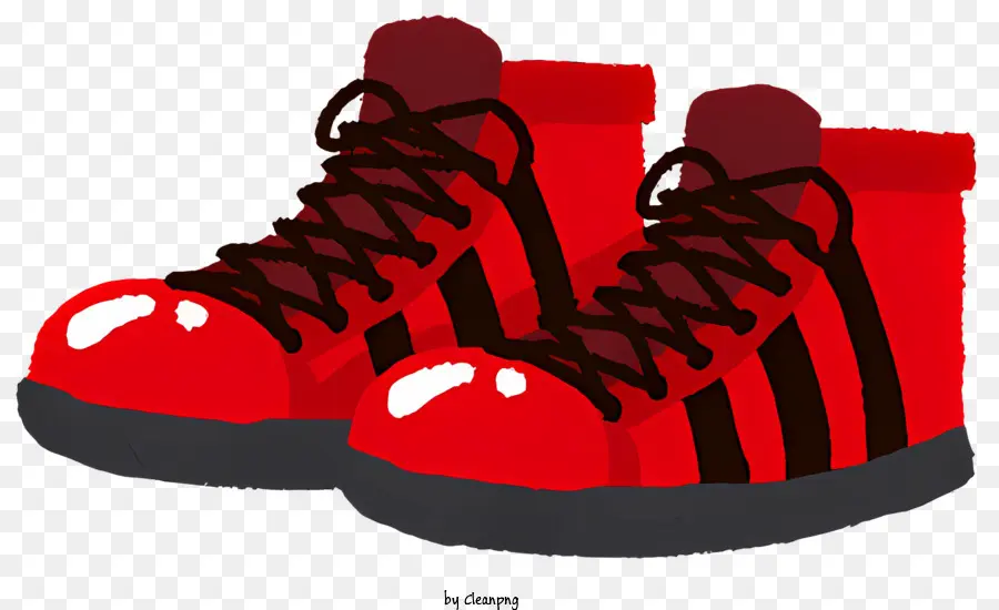 Sepatu Merah Dan Hitam，Sepatu Berbatu PNG