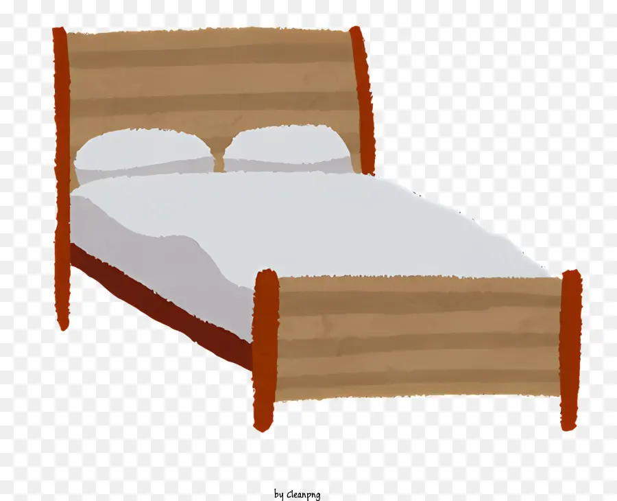 Bingkai Tempat Tidur Kayu，Lembar Putih PNG