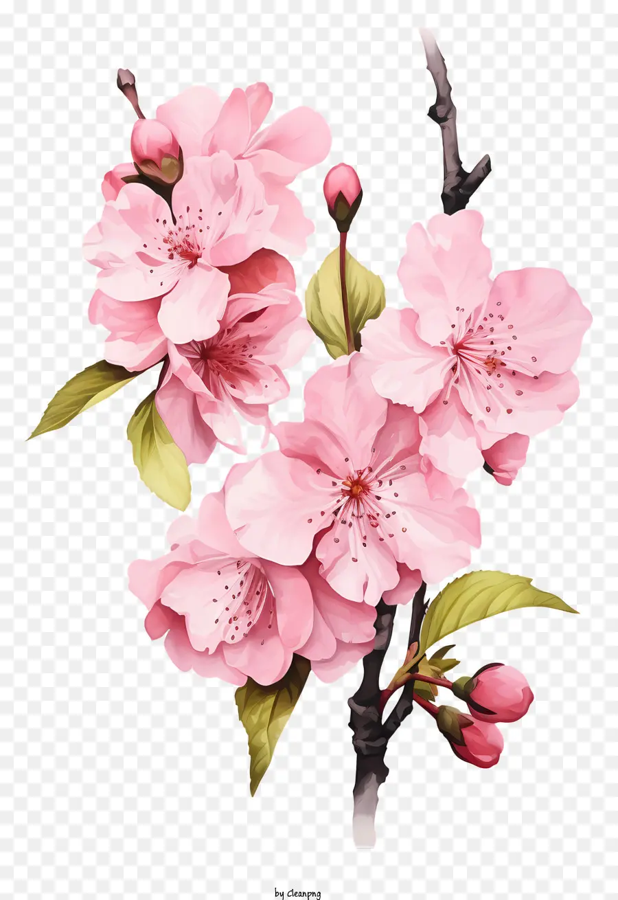 Bunga Cabang Ceri Cat Air，Sakura PNG